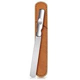 爪やすり ステンレス 両面 ネイルケア 粗目 細目 ネイルファイル 水洗いOK サビに強い 滑り止めハンドル レザーケース付