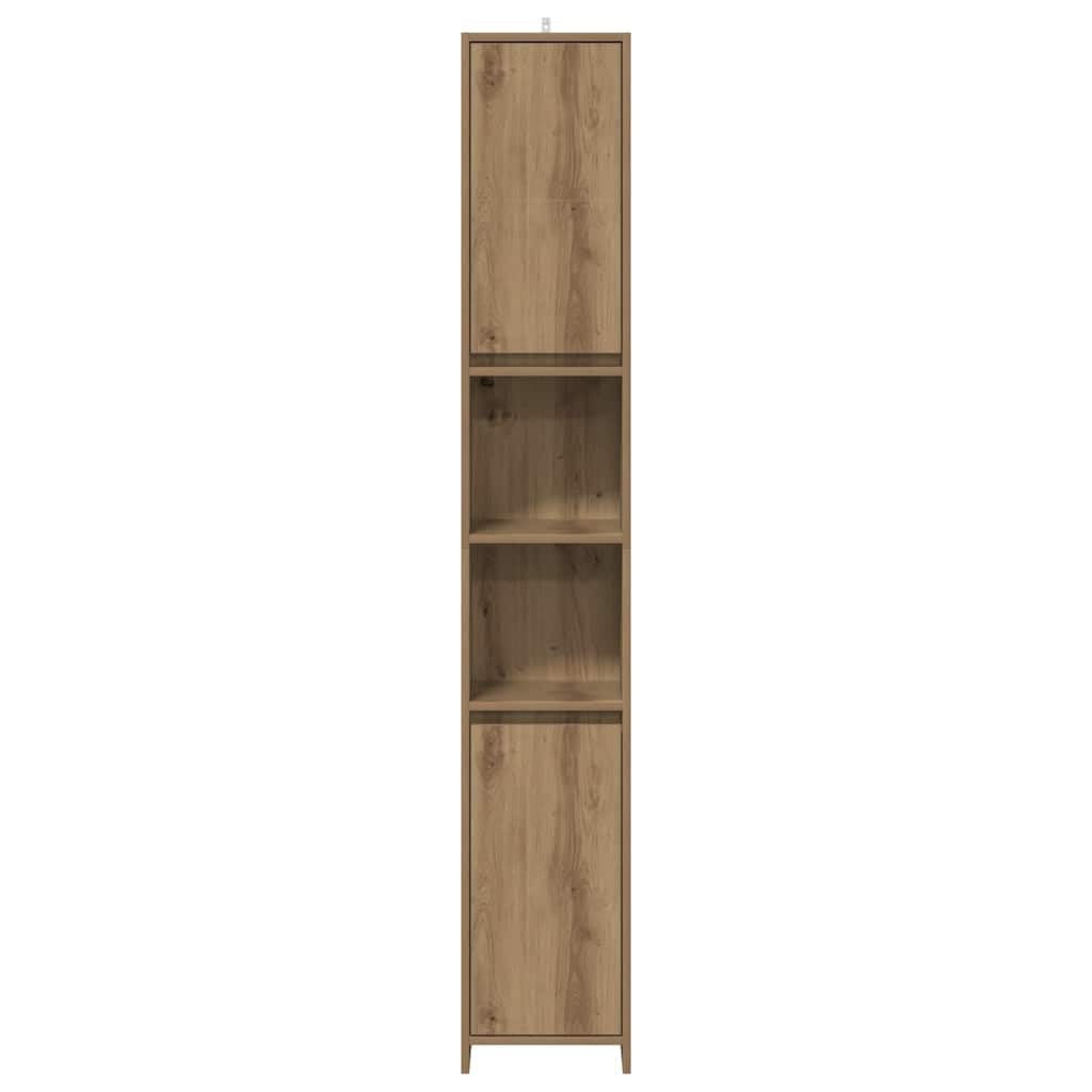 vidaXL Armario de baño Madera ingeniería Roble Artisan 30x30x183,5 cm, Mueble de baño, Armario de Aseo, Armario de almacenaje para baño
