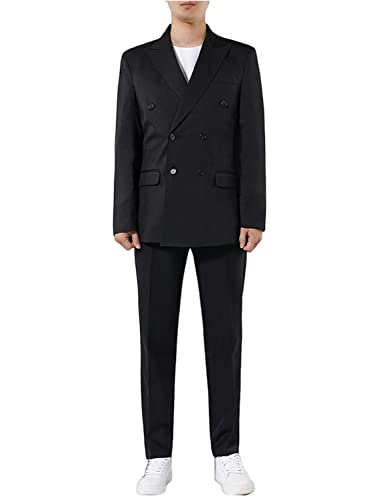 Costume coupe ajustée pour homme : ensemble veste double boutonnage et pantalon