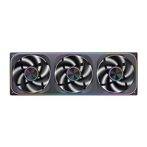 Image of JONSBO ZA-420BR PC Fan,420mm Silent PC Fan with 4-Sides Infinity Mirror,Case Fan1500RPM, Fan Style Exchangeable-AL NP /Infinity Mirror,3Pin ARGB,4Pin PWM Integrated M&F Head,AL NP, Reversed Blade,Black