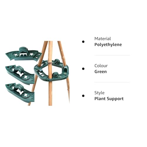 KINGLAKE 2Pcs Bamboo Cane Wigwam Holder Grip Cane Connector Sweet Pea Bean Supports Plant Climbing Support, 10 x Segments