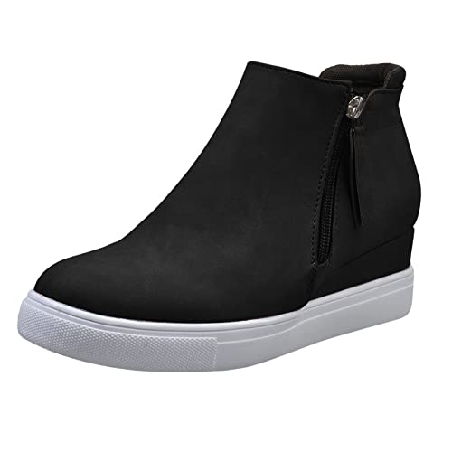 Bottes courtes bottines mode décontractées compensées femmes
