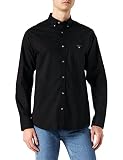 1. GANT The Broadcloth Reg BD Camisa, Negro (Black 5), Small para Hombre