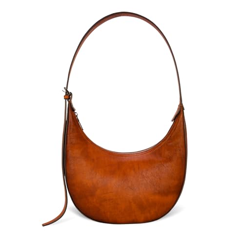 Iswee Leather Crossbody Bags for Women Hobo Bag Lightweight Designer Shoulder Handbags Stylish Crescent Purse