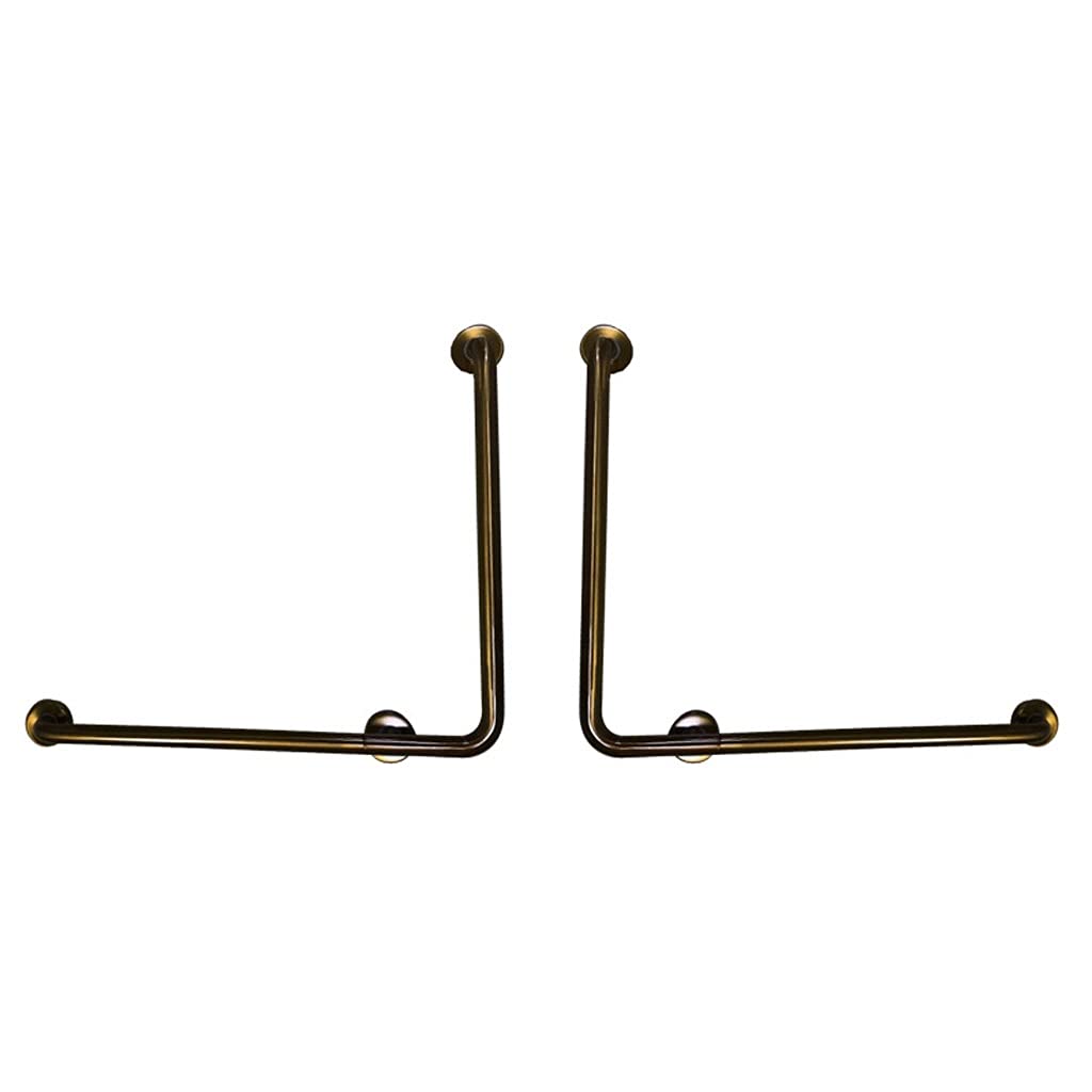 Barras de Apoyo Barras de Apoyo para baño Barras de Apoyo para baño con baño galvanizado en Oro Rosa Barra de Apoyo para Inodoro en Forma de L de Acero Inoxidable Barra de Apoyo pa