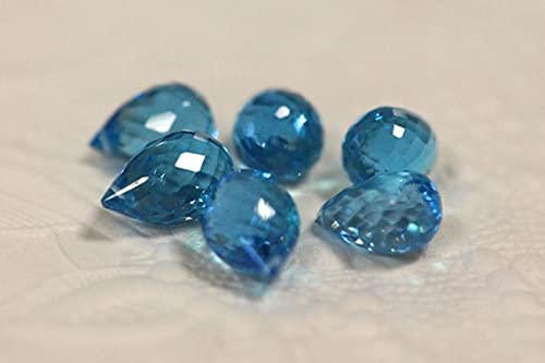 Topaze bleu suisse briolette créez vos bijoux d'été élégants