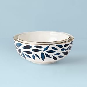 Lenox Blue Bay 2-Piece Nesting Bowl Set, 5.51