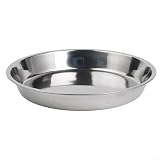 Bandeja redonda de acero inoxidable para preparación de costras frías en cocinas profesionales con material inoxidable e incluso (28 cm)