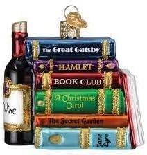 Old World Christmas Book Club Glass Blown Ornament for Christmas Tree, Handcrafted Holiday Decoration