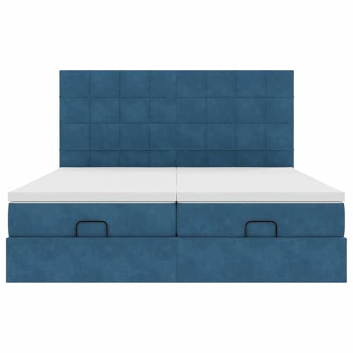 Tidyard Ottoman-Bett mit Matratzen Dunkelblau 180x200 cm Samt, Funktionsbett mit Stauraum unter dem Bett für Apartments Gästezimmer Schlafzimmer3313776 – Bild 8