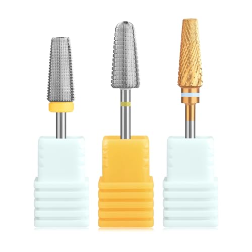 KADS 3 piezas Brocas para taladro de uñas de carburo 5 en 1 miniatura 1