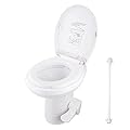 14.3Lbs RV Gravity Foot Flush Toilet High Profile HDPE 19"x15-1/2"x20" Ideal For Motorhome Caravan Or Home Use Water Inlet Diameter 1/2" US Delivery