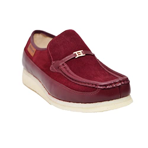 British Collection Power Plus Men Suede Comfortable Slip-on Shoes with Stunning Gold B Ornament4