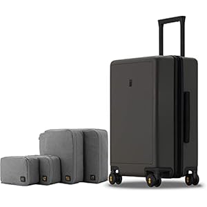 LEVEL8 Koffer Bagage 66 cm Cabine koffer PC Materiaal Lichtgewicht Ingebouwd TSA-slot, 8 Spinnerwielen, Handbagage,Hardcase Koffer en Trolley, 24 inch,65L,Olijf