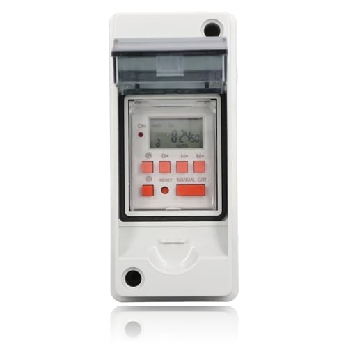 Minuterie numérique programmable pour pompes de piscine, chauffages, filtres, 7 jours, 28 réglages de minuterie marche/arrêt AC85-265 V, écran LCD,...