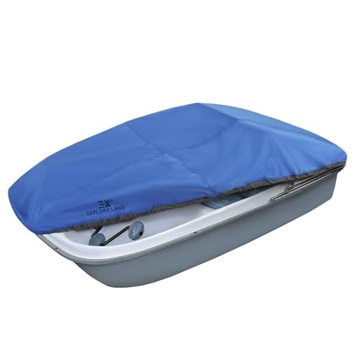 Explore Land Pedal Boat Cover - Waterproof Heavy Duty Outdoor 3 or 5 Person Paddle Boat Protector (Blue)