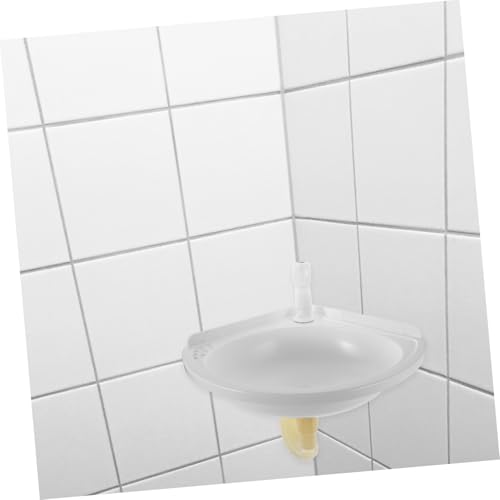 Lavabo de esquina triangular blanco en balcones y rincones con instalación de pared estable 7