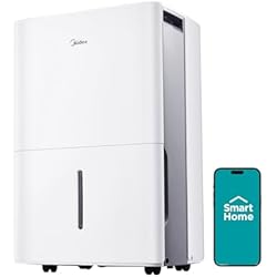 Midea 4,500 Sq. Ft.Dehumidifier for Basement, With Reusable Air Filter 50 Pint - Ideal For Basements, Large & Medium Sized Rooms, And Bathrooms (White)