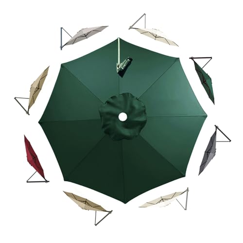 Toile parasol déporté imperméable anti pluie, auvent de rechange rond 3.5m 8 baleines