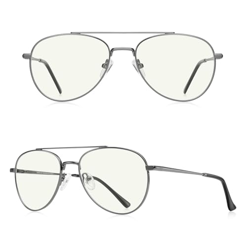 Image of Aviator Reading Glasses for men and Women Blue Light Blocking Lens Spring Temple