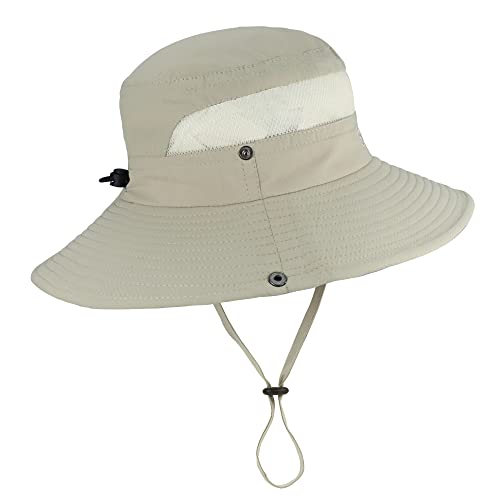 Men & Women's Sun Hat Hiking Fishing Hat Outdoor Wide Brim Safari Boonie Hat Quick Dry Bucket Hat Beige #TOP11