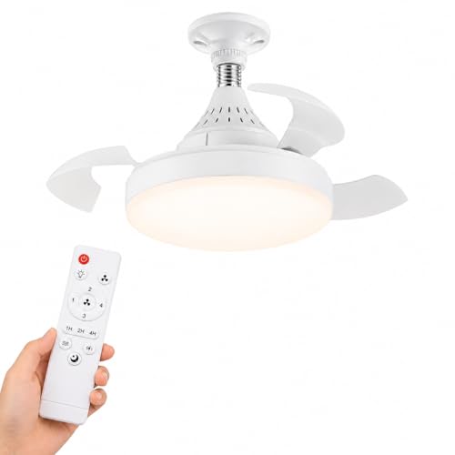 Image of LED Ceiling Light from Acrylic Flush Mount Lamp for Living Room, Bedroom, Kitchen & Office. Modes : Warm, Cool & Natural White (Swiss Light with Fan)