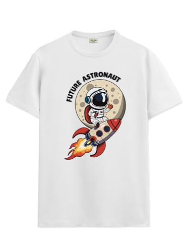 Image of ADRO T Shirts for Boys & Girls | Astronaut Printed T-Shirt | Ages 3-14 | 100% Cotton Round Neck Tshirt for Boys