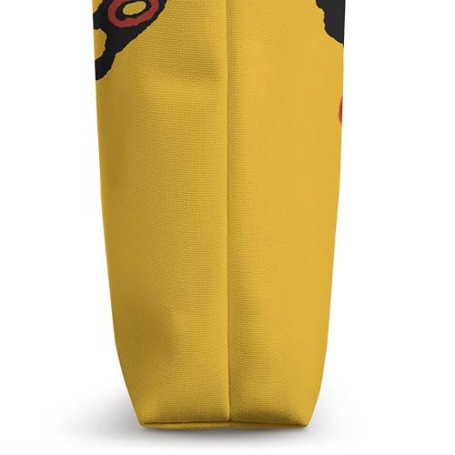 Bolso Tote Amarillo con Ilustración de Godzilla y Mothra miniatura 3