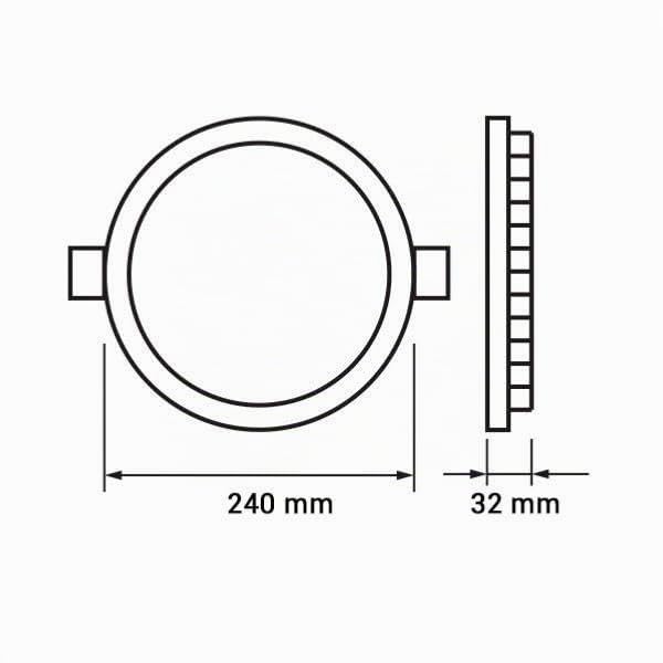 False Spot LED Rond Extra Plat 24W Ø240mm Dimmable Température Variable