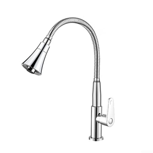 Grifo de cocina de acero inoxidable de alta presión, agua fría con cabezal giratorio a prueba de salpicaduras, diseñado para mejorar la eficiencia de limpieza de la cocina