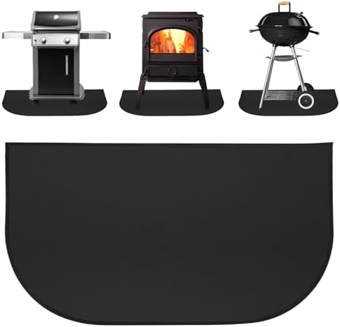 Feuerfeste Unterlage 61x104cm - Kaminmatte Halbrund Bis 1000°C Hitzebeständig