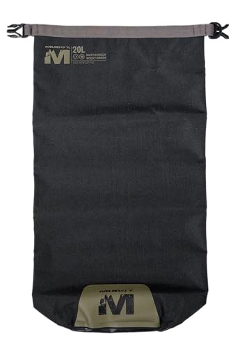 Image of Muddy Waterproof Dry Bag Set - Black 3-Pack (10L /20L /30L) Roll-Top Dry Bags with 300D Ripstop, PVC Coating, D-Ring Attachment & Scent-Free Waterproof Gear Storage