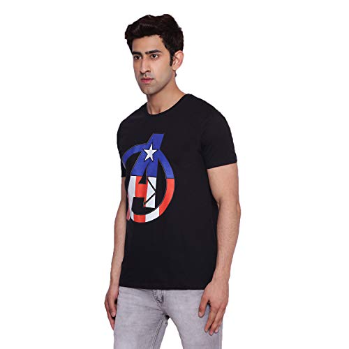 Image of Marvel Avengers by Wear Your Mind Men Round Neck Short Sleeves Knitted T-Shirt
