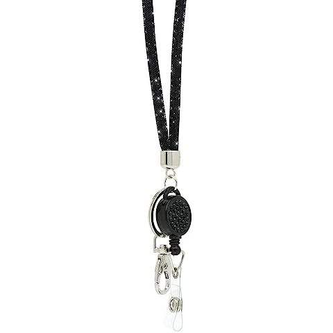 CKB LTD Black Sparkle Rhinestone Lanyard Cover