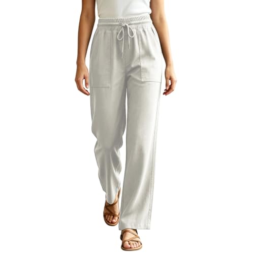 Pantalon d'été à jambe droite en lin pour femme | Douceur et liberté des jours ensoleillés