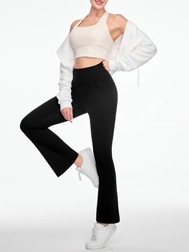 Women's Flare Yoga Pants High Waisted Bootcut Yoga Leggings Tummy Control Gym Workout Active Pants with Pockets3