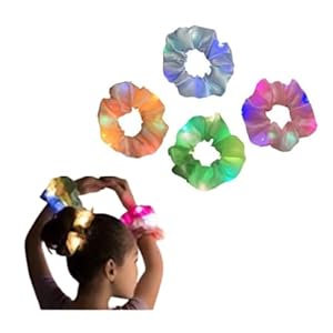 Gmall Creations 4 PCS LED Light Hair Scrunchies Multiple Light Modes Scrunchies for hair bands Party Birthday New Year Christmas LED Scrunchies Hair Accessories