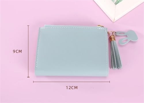 Wallet Short Stylish Zipper Stitching Contrast Color Coin Purse(Black)2