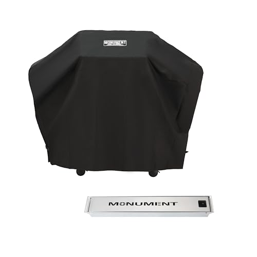 Monument Heavy Duty Gas BBQ 62-inches Grill Cover 96083 and Stainless Steel Smoker Box 98457