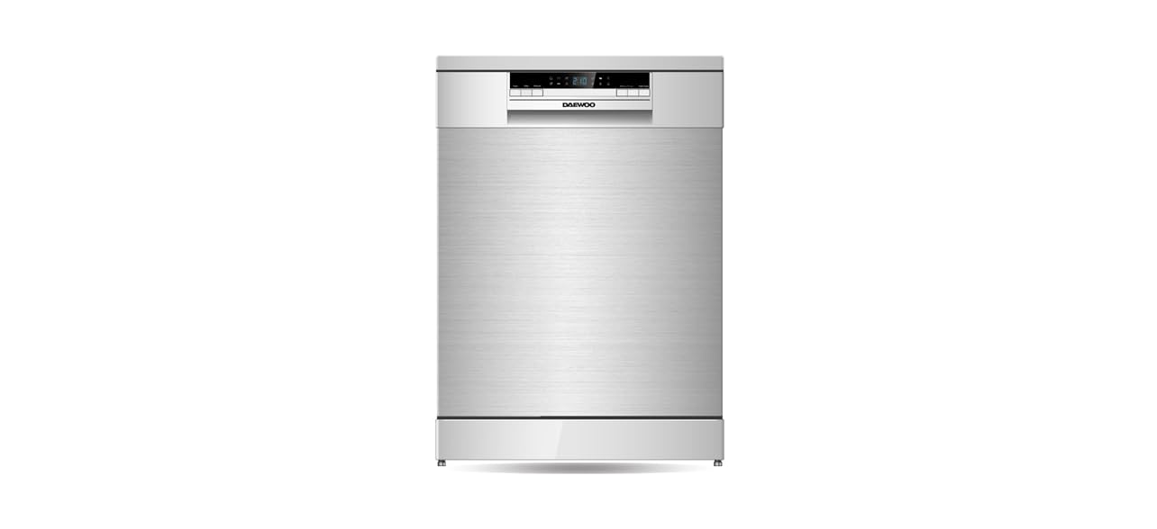 Daewoo dishwasher with 15 place setting, 6 washing Programs, premium Stainless-steel design, button controls with digital display, 3 Arm spray and turbo dry, DDW-1513DZFD, 1 Year warranty