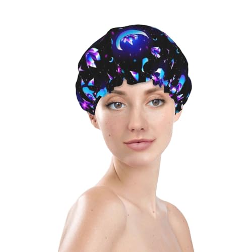 Bonnet de douche imperméable et réutilisable double couche pour protéger les cheveux longs
