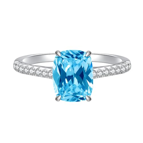 Bague de fiançailles S925 de 4 carats en argent et zircone cubique pour femme.
