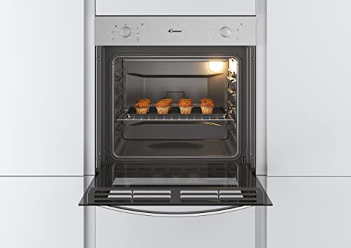 Candy-Smart-FCS-100-XE-Horno-Electrico-70L-Horno-electrico-empotrado-Cuba-para-Limpieza-por-Agua-4-Funciones-2-Mandos-Mecanicos-Puerta-Doble-Cristal-Desmontable-Clase-A-Acero-Inoxidable