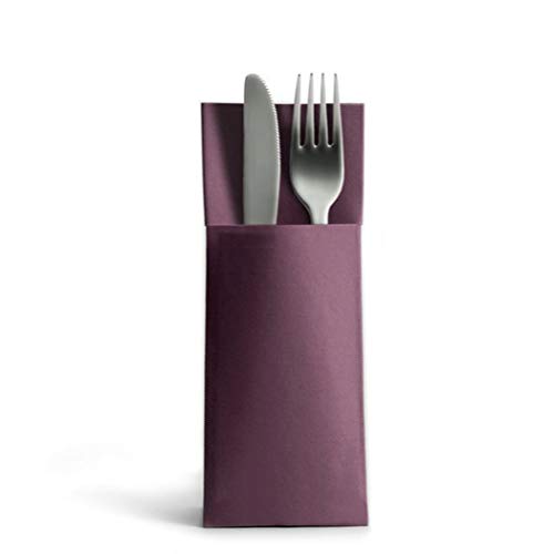 ® Airlaid 1250 Besteckservietten Bestecktaschen Pflaume 32x40cm, Stoffähnlich, hochwertige Einwegserviette