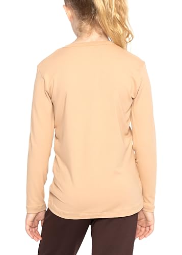 Image of Shirts for Girls Long Sleeve Crew Neck Top, Hoodie or 3 /4 Sleeve Soft Stretch Kids Lightweight Size 2-16