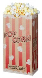 EcoCraft (300611) Popcorn Bags 46oz - With Red Stripe (Package of 100)