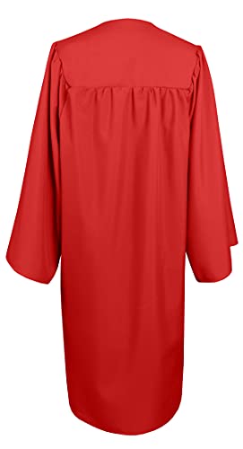 GradPlaza Matte Choir Robe for Church Baptism Officiant Confirmation Costume,Graduation Gown for School,Judge Robe,Pastor Robes Red Size 48FF - Thumbnail 2