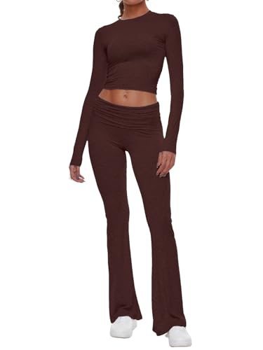 AnotherChill Women's 2 Piece Lounge Sets Fold-over...