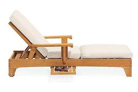 TeakStation Sunbrella Fabric Custom Made Outdoor Cushions for Caranas Chaise Lounger - Cushions Only #TSCHCRCS