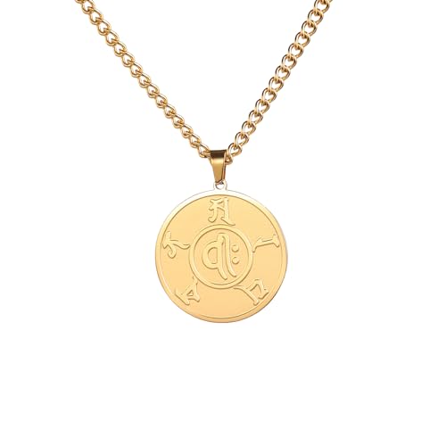 EUEAVAN Collar de oración con mantra budista tibetano Om Mani Padme Hum con colgante de oración de adivinación, rueda de oración de adivinación, amuleto de San Patrón, yoga, meditación, joyería